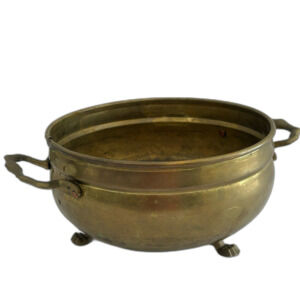 Vintage Brass Footed Planter 3 1/2" x 7" Preowned Condition